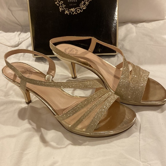 I. Miller Nannett Platino Champagne Heels, Size 8.5 M, VGUC, Sparkle, in box - Picture 3 of 9